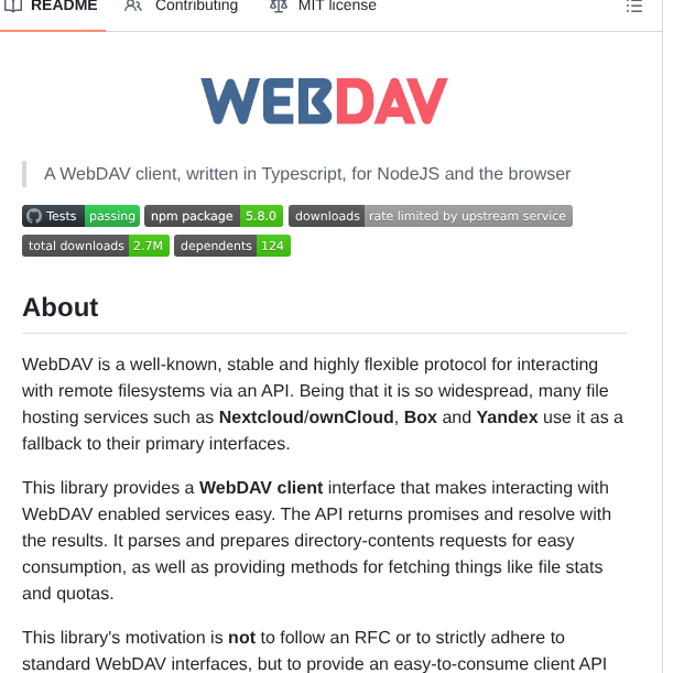 Perry Mitchell Webdav Client screenshot