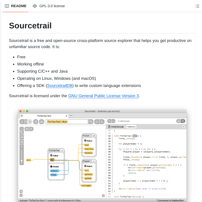 Petermost Sourcetrail screenshot