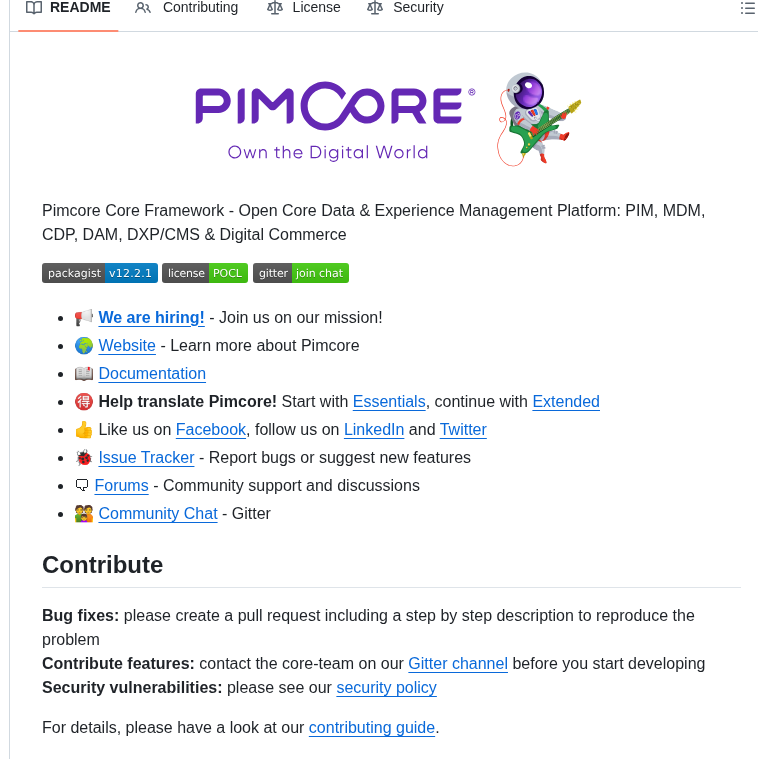 Pimcore Pimcore screenshot
