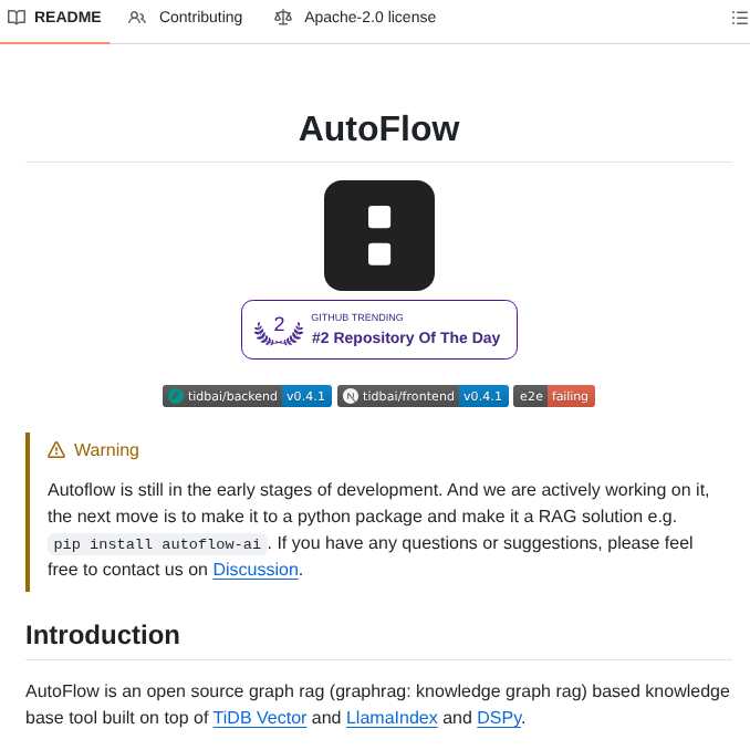 Pingcap Autoflow screenshot