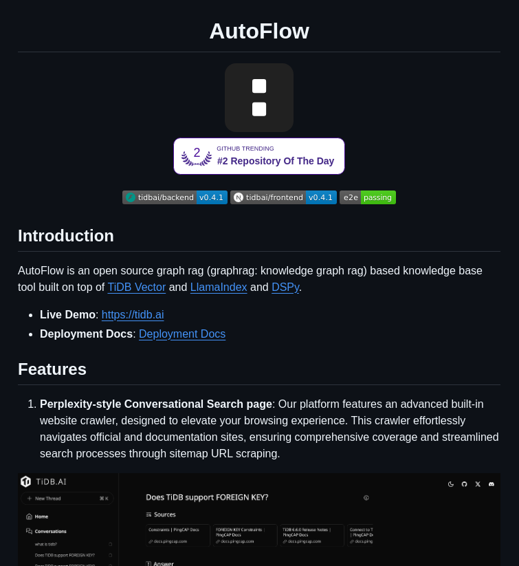 Pingcap Autoflow screenshot