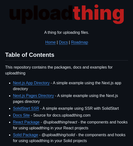 Pingdotgg Uploadthing screenshot