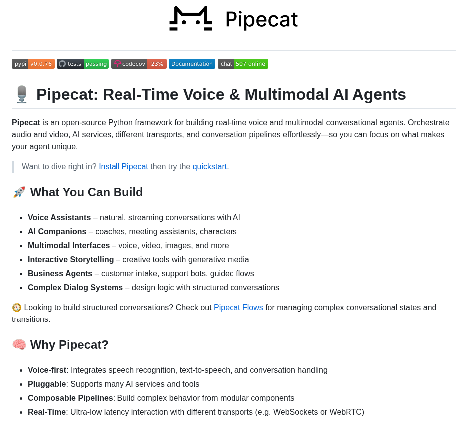 Pipecat Ai Pipecat screenshot