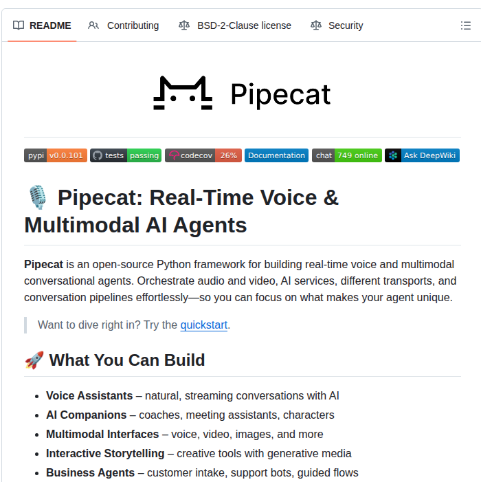 Pipecat Ai Pipecat screenshot