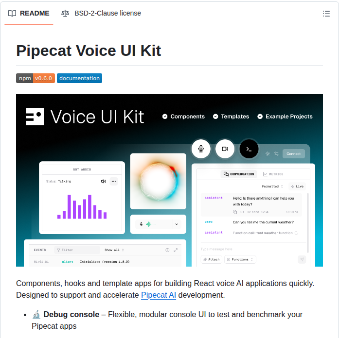 Pipecat Ai Voice Ui Kit screenshot