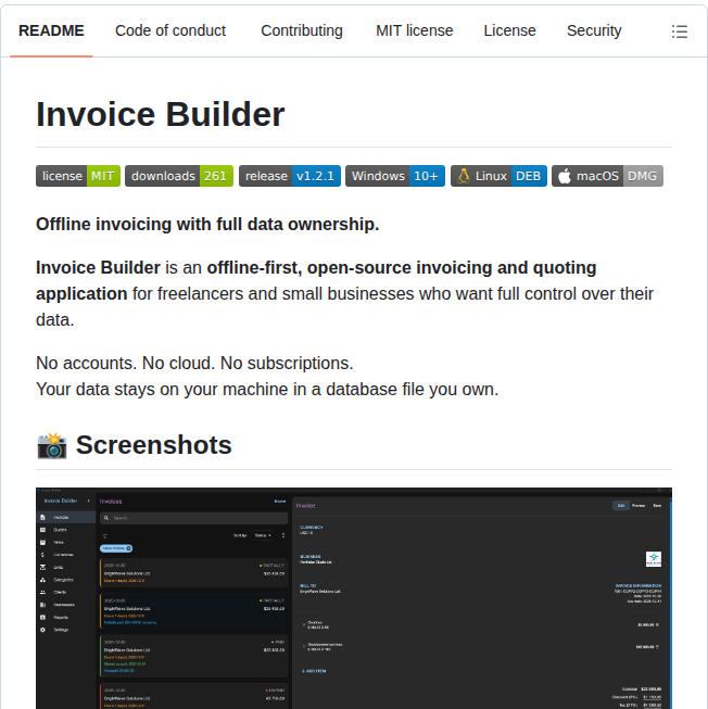 Piratuks Invoice Builder screenshot
