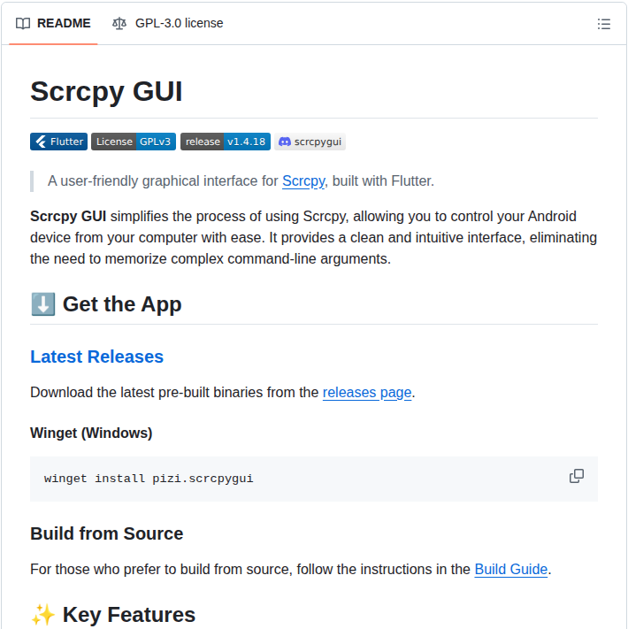 Pizi 0 Flutter Scrcpygui screenshot