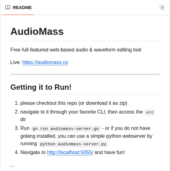 Pkalogiros Audiomass screenshot