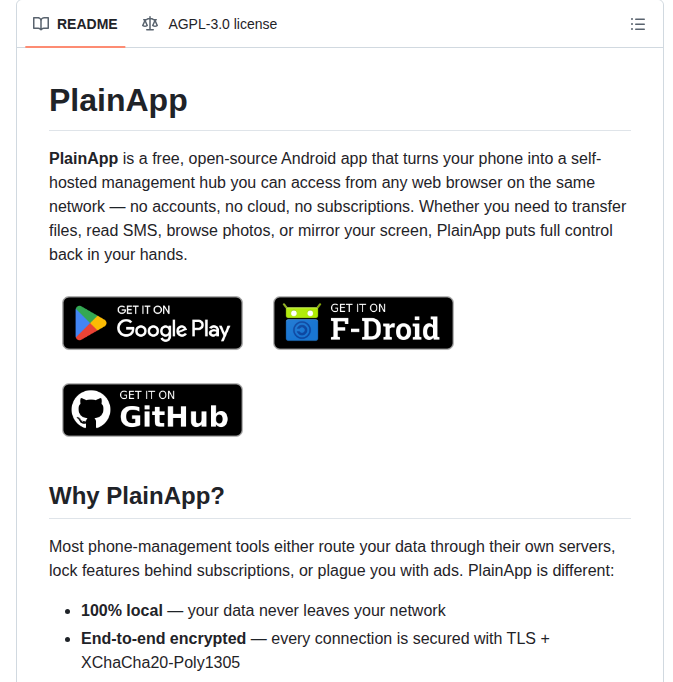 Plainhub Plain App screenshot