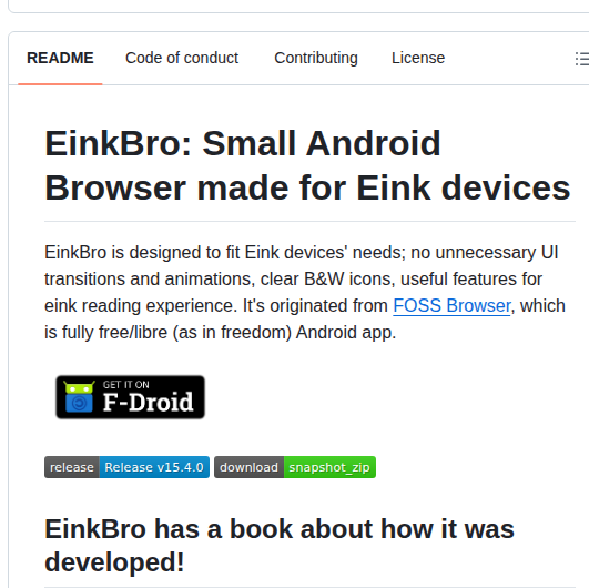 Plateaukao Einkbro screenshot