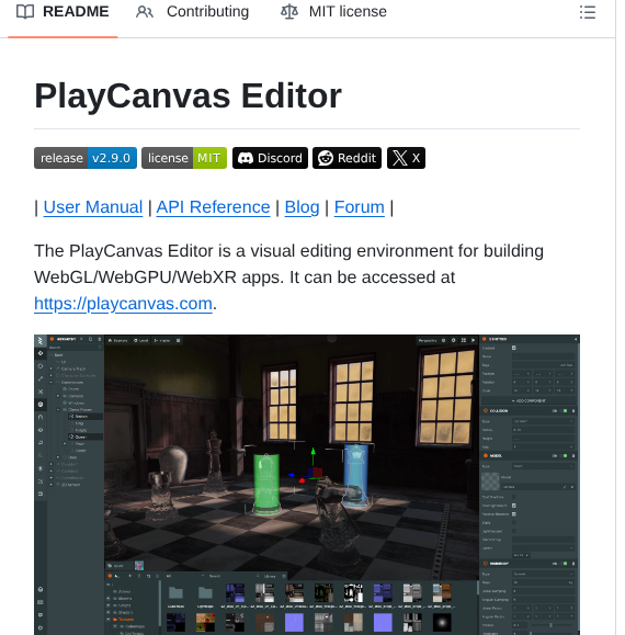 Playcanvas Editor screenshot