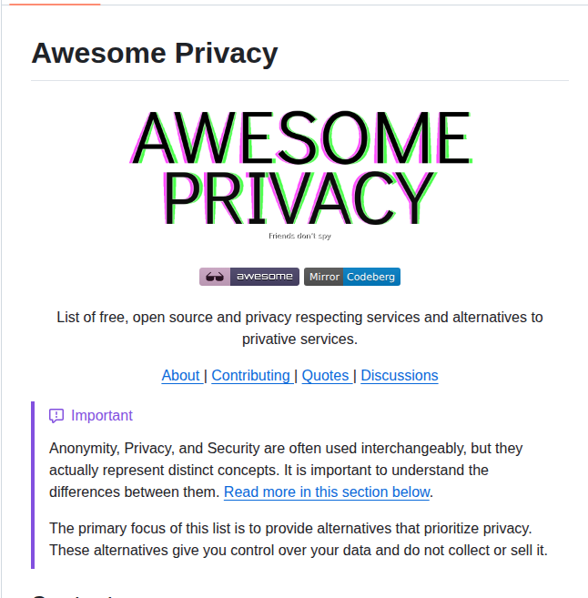 Pluja Awesome Privacy screenshot