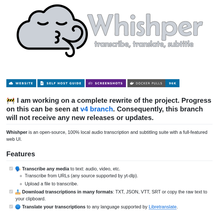 Pluja Whishper screenshot