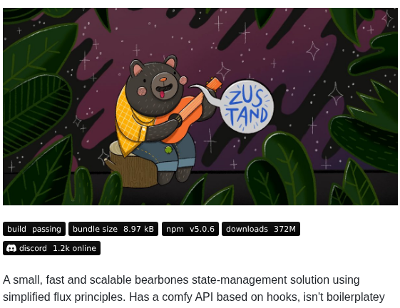 Pmndrs Zustand screenshot