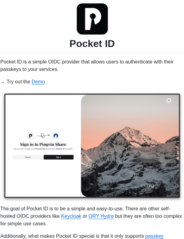 Pocket Id Pocket Id screenshot