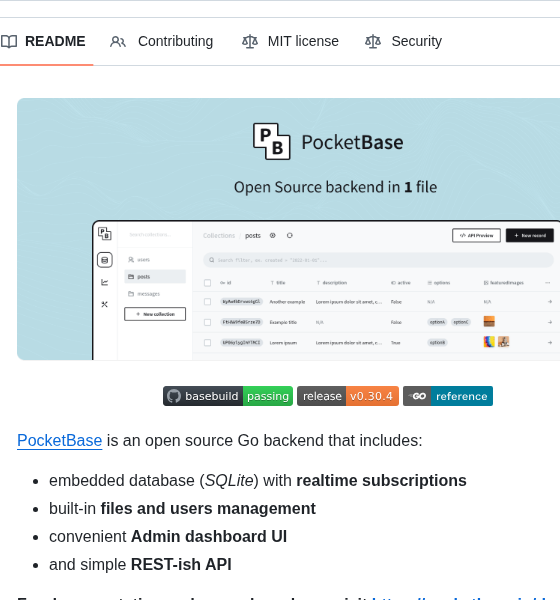 Pocketbase Pocketbase screenshot