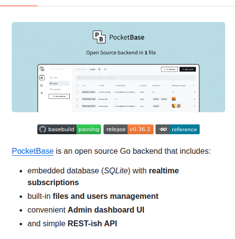 Pocketbase Pocketbase screenshot