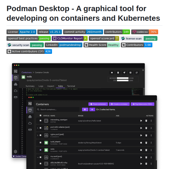 Podman Desktop Podman Desktop screenshot
