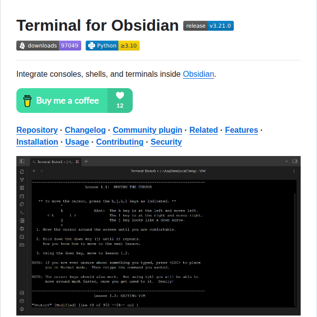 Polyipseity Obsidian Terminal screenshot