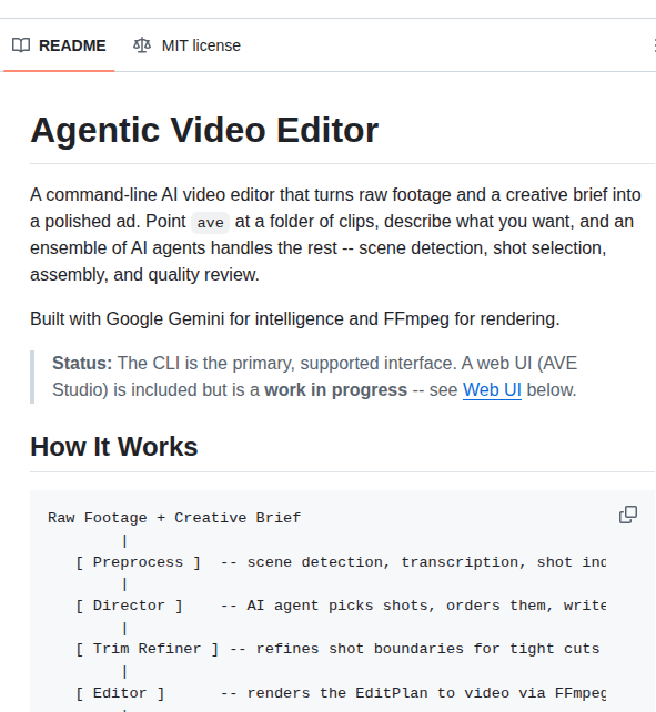 Poseljacob Agentic Video Editor screenshot