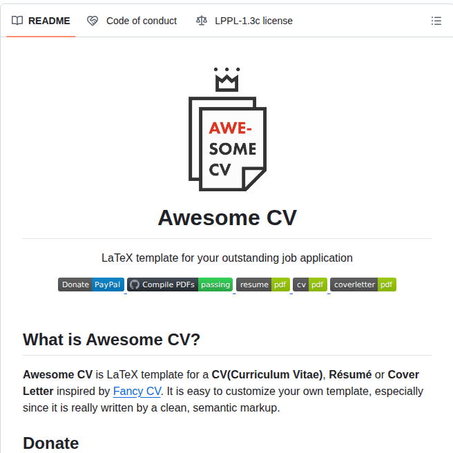 Posquit0 Awesome Cv screenshot