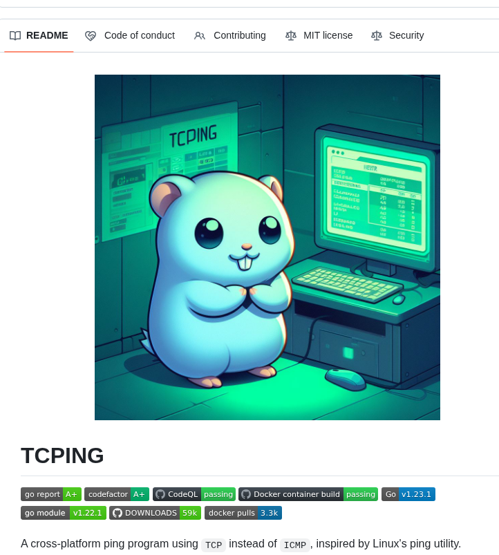 Pouriyajamshidi Tcping screenshot