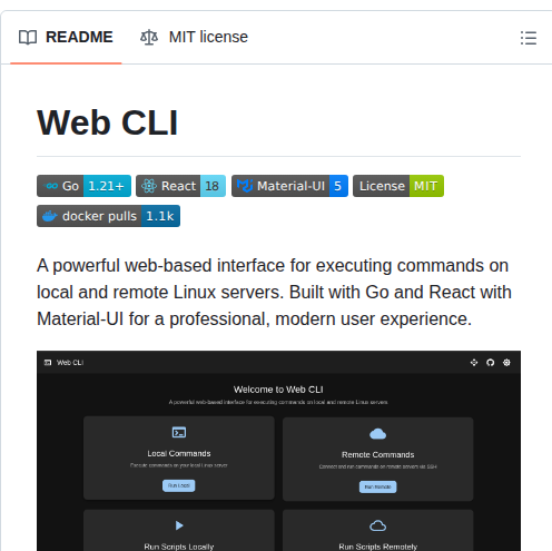 Pozgo Web Cli screenshot