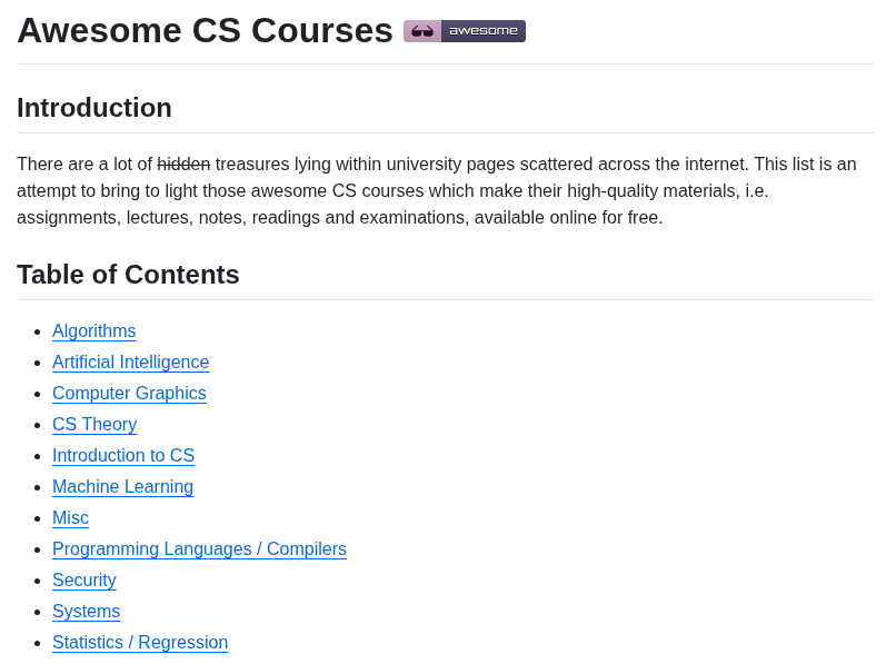 Prakhar1989 Awesome Courses screenshot