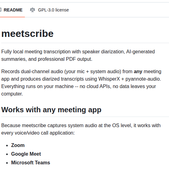 Pretyflaco Meetscribe screenshot