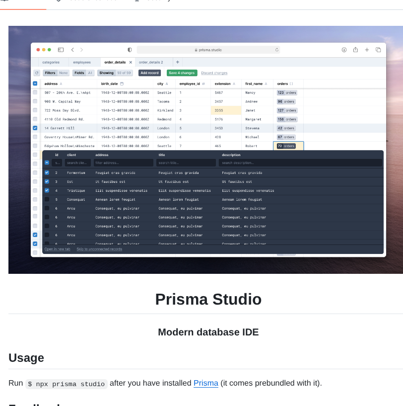 Prisma Studio screenshot