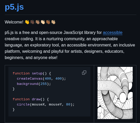 Processing P5.js screenshot