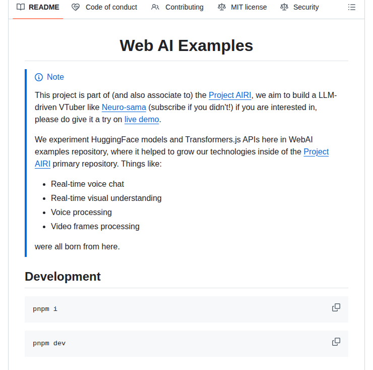 Proj Airi Webai Examples screenshot