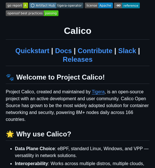 Projectcalico Calico screenshot