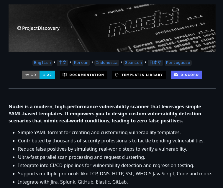 Projectdiscovery Nuclei screenshot