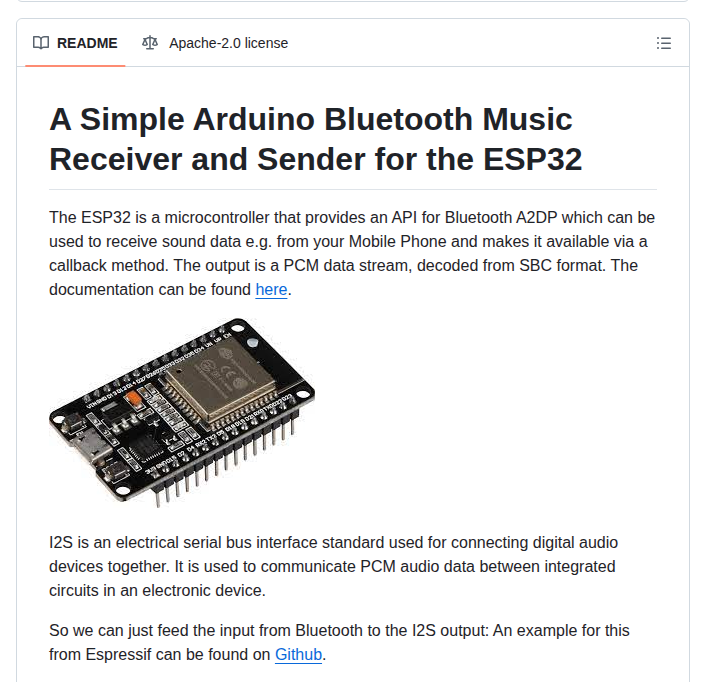 Pschatzmann Esp32 A2dp screenshot