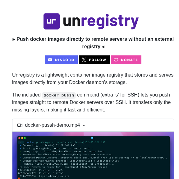 Psviderski Unregistry screenshot