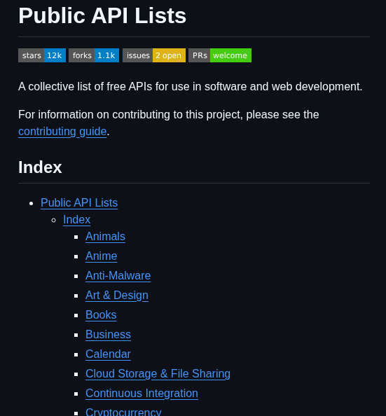Public Api Lists Public Api Lists screenshot