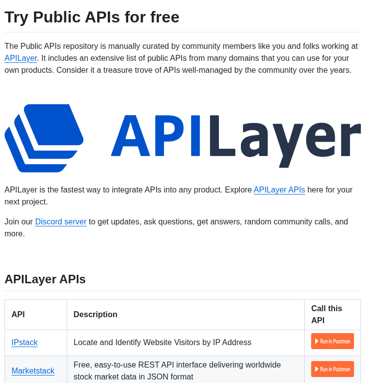 Public Apis Public Apis screenshot