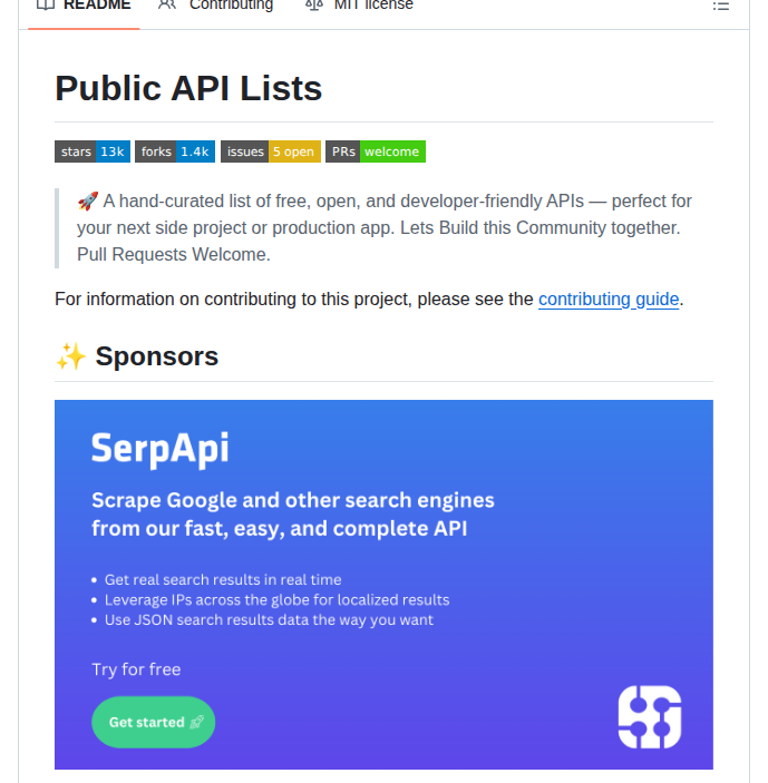 Public Api Lists Public Api Lists screenshot