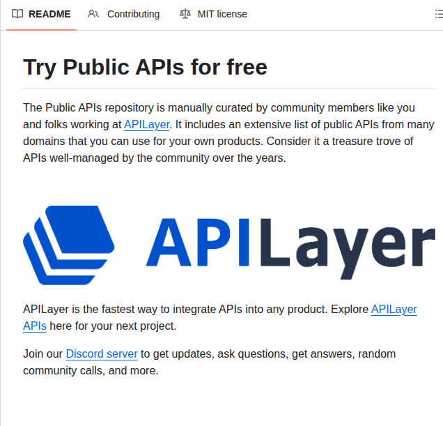 Public Apis Public Apis screenshot