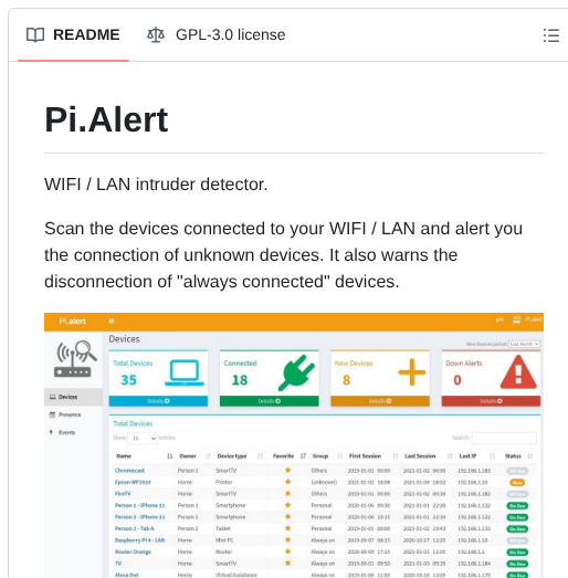 Pucherot Pi.alert screenshot