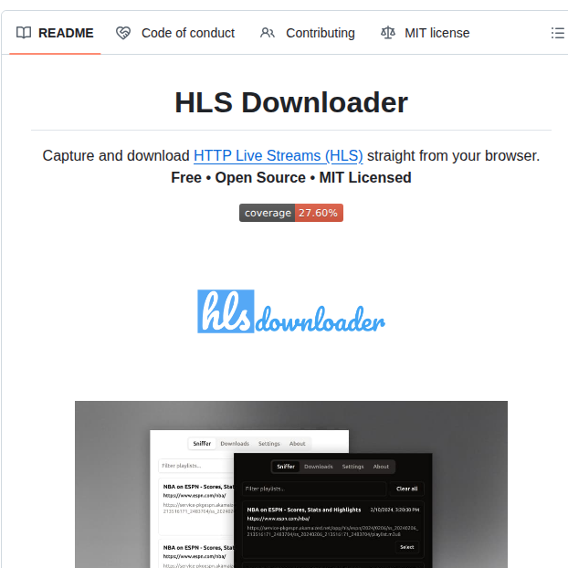 Puemos Hls Downloader screenshot