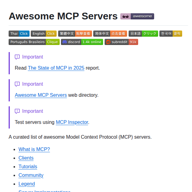 Punkpeye Awesome Mcp Servers screenshot
