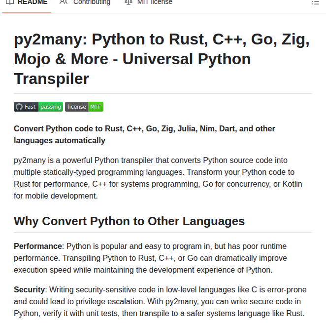 Py2many Py2many screenshot