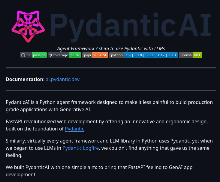 Pydantic Pydantic Ai screenshot