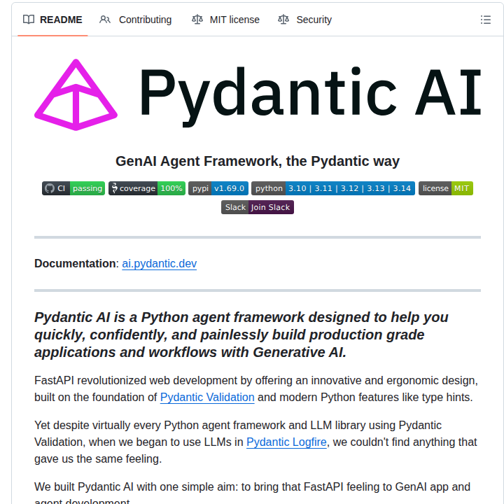 Pydantic Pydantic Ai screenshot