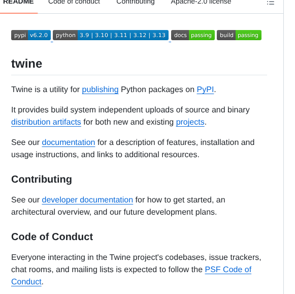 Pypa Twine screenshot