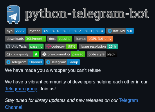 Python Telegram Bot Python Telegram Bot screenshot