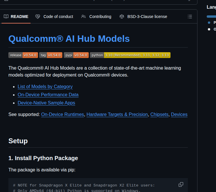 Qualcomm Ai Hub Models screenshot