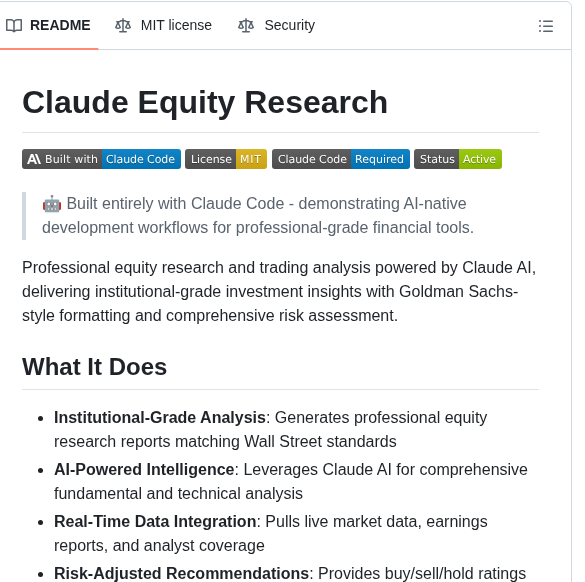 Quant Sentiment Ai Claude Equity Research screenshot